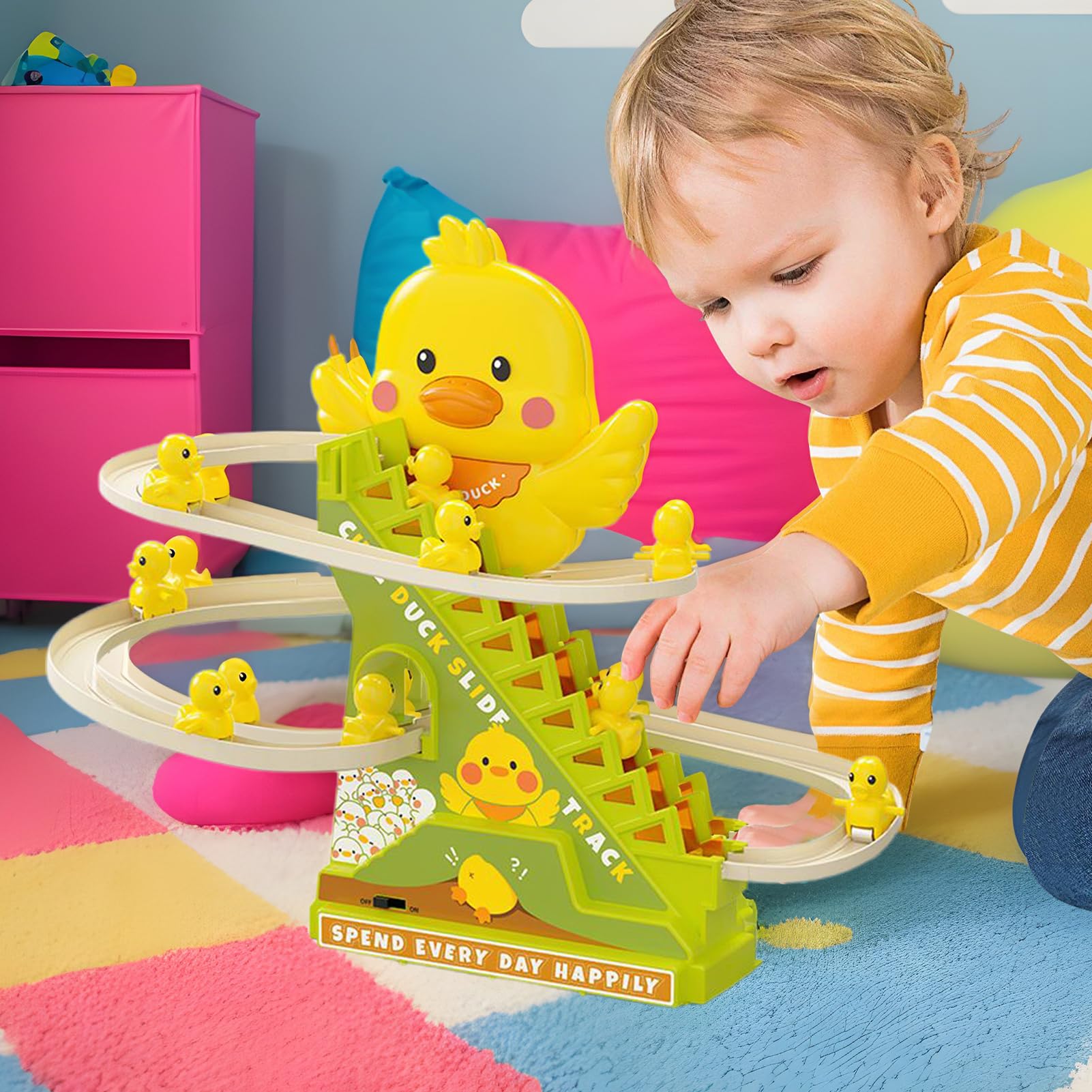 Jouet De Bain Montessori Toboggan De Canard - Plaisir Et Éveil Pour Le Tout Petits Jouet De Bain Montessori Toboggan De Canard - Plaisir Et Éveil Pour Le Tout Petits