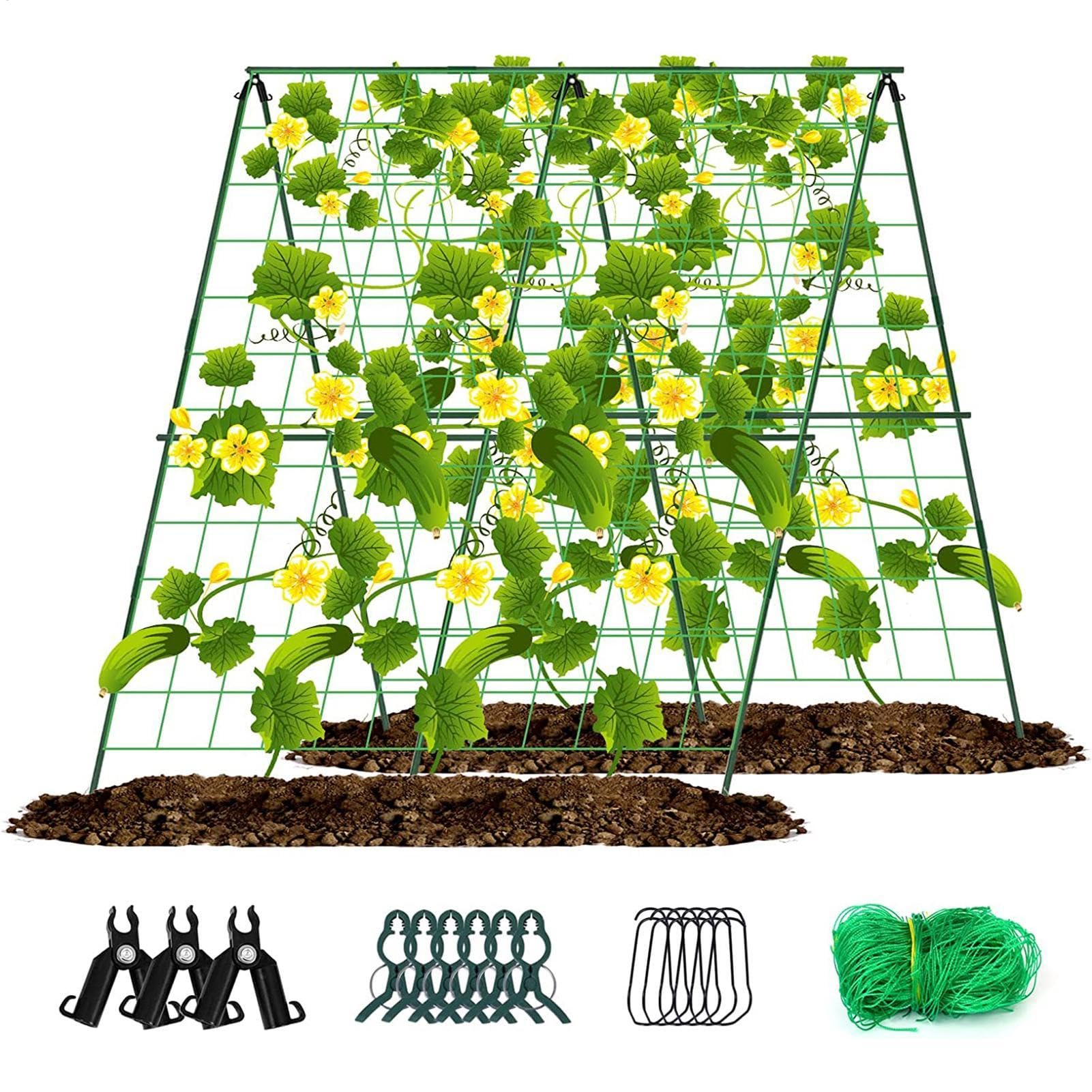 Enrejado de Pepino para Plantas trepadoras, 122 x 122 cm, para Plantas | trepadoras, soporte desmontable para plantas de pepino, plegable para plantas trepadoras, 122 x 122 cm
