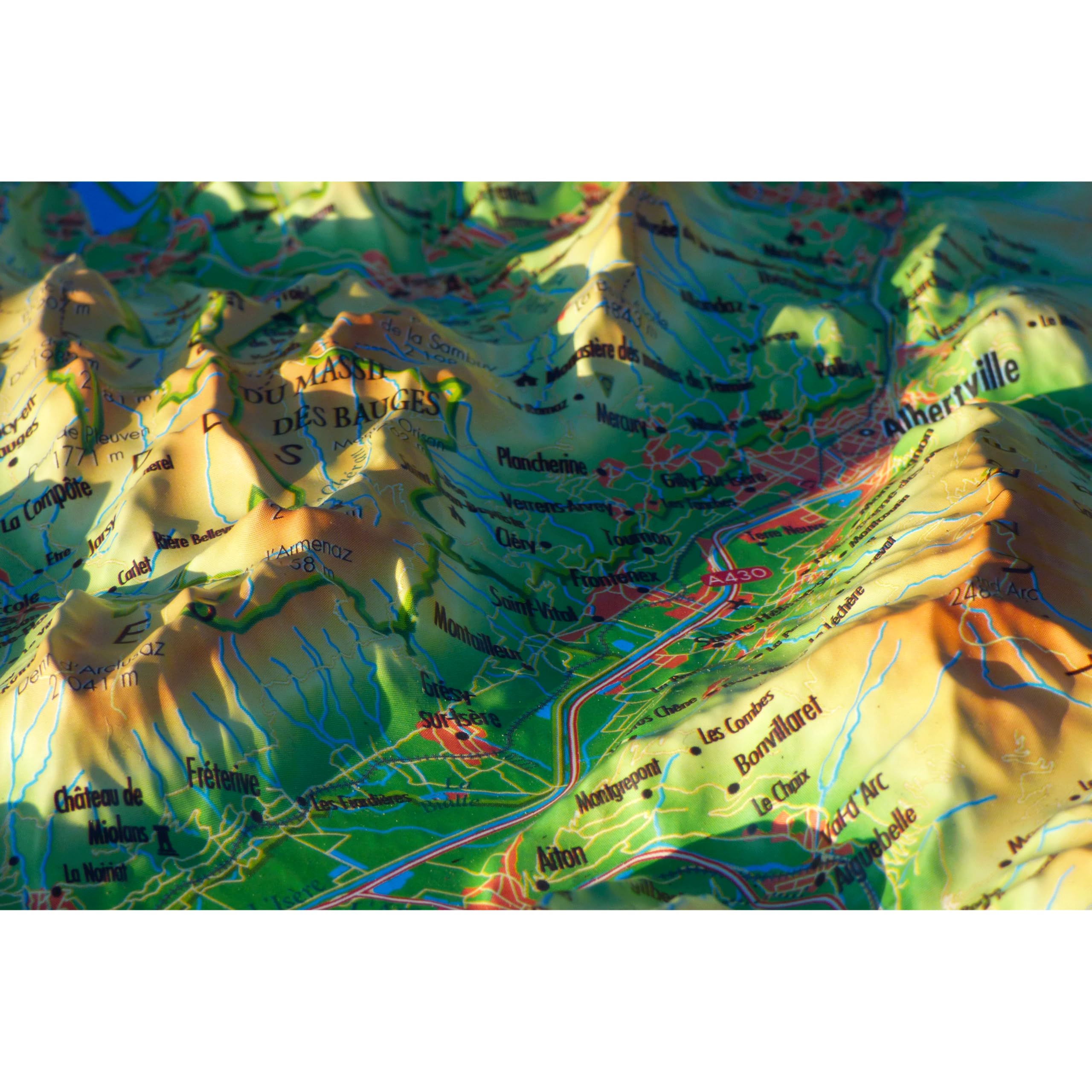 CARTE EN RELIEF DES BAUGES-BELLEDONNE-CHARTREUSE: CARTE EN RELIEF DES BAUGES-BELLEDONNE-CHARTREUSE