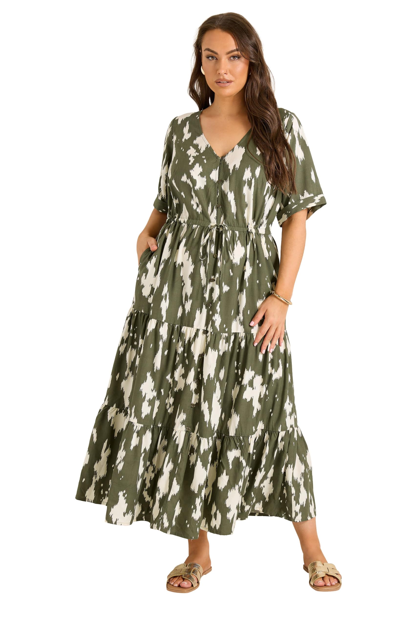 Evans Women's Maxi Dress - Olive - Size 20