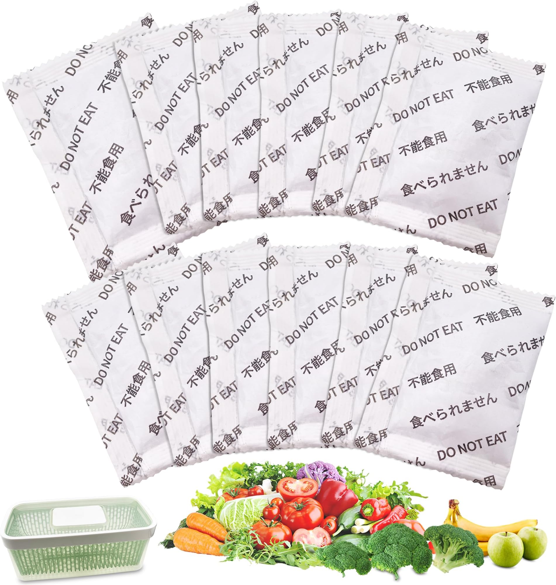 12 Pack Produce Saver Refills Kit for OXO GreenSaver Produce Keepers and Crisper Inserts, Keep Fruits Veg Fresh, Also Compatible with Bluapple Produce Freshness Saver Balls and other Produce Savers