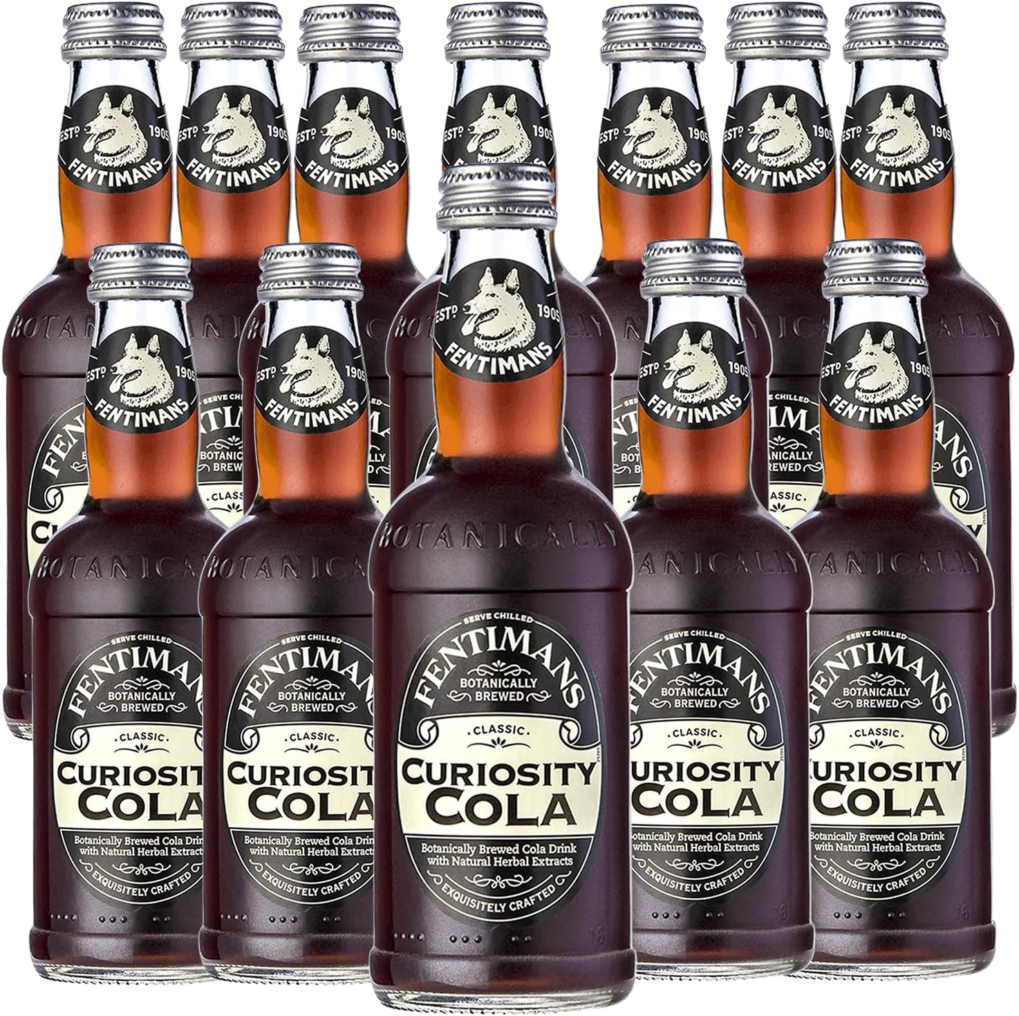 Fentimans Botanically Brewed Classic Curiosity Cola Sparkling Soda, 9.3 fl oz Bottles – Premium Craft Soda/Mixer for Cocktails & Refreshing Drinks