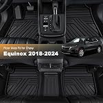 Floor Mats Fit for 2018-2024 Chevy Equinox (Not for EV), Custom Fit Waterproof Anti-Slip All Weather Protection 1st & 2nd Row Floor Liners for Chevrolet Equinox Accessories, Black