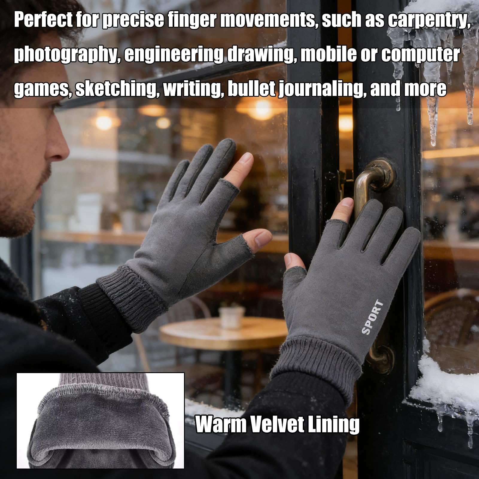 Fjquamitix Gants d'hiver imperméables pour homme et femme