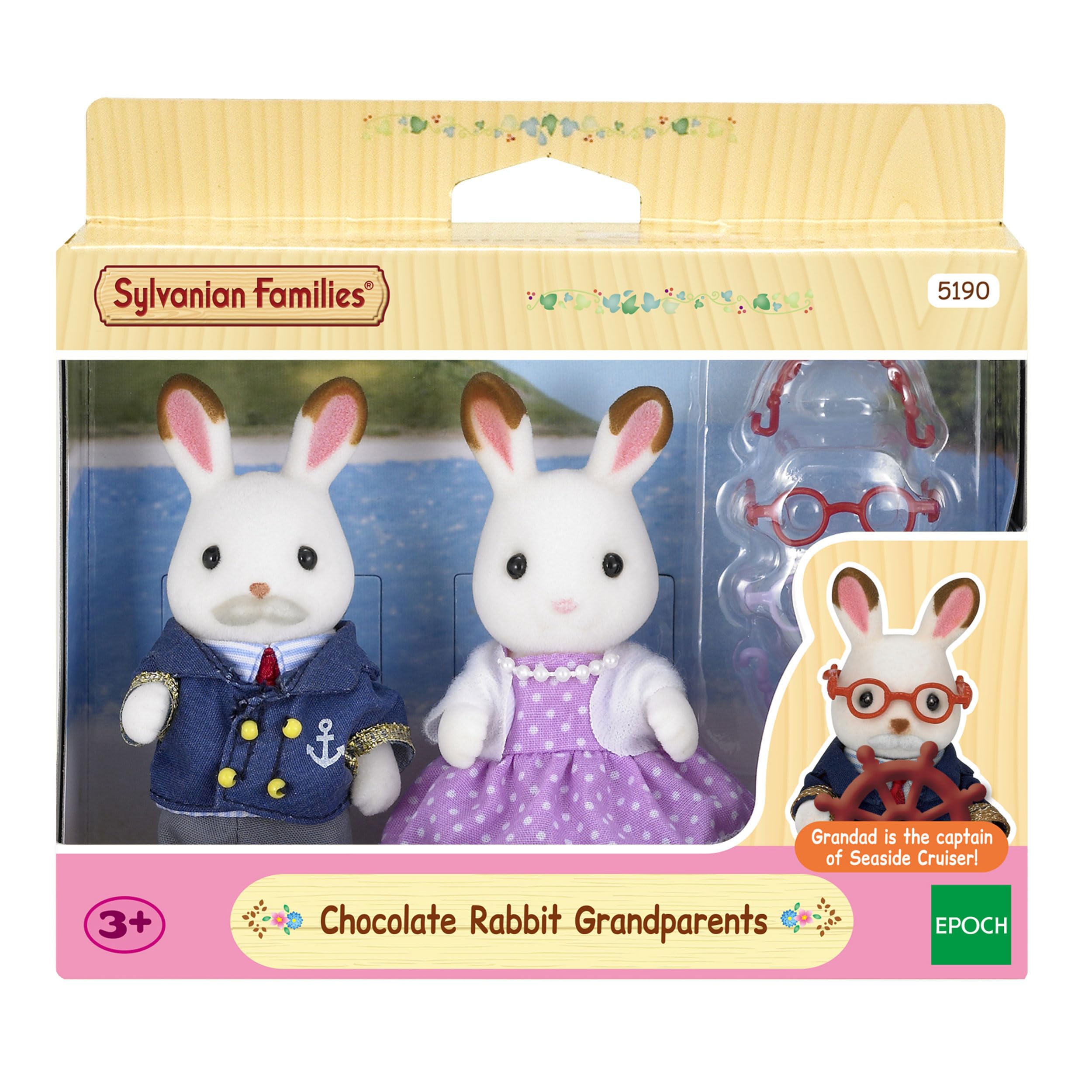 Sylvanian Families - Les grands parents Lapin Chocolat - Set 2 figurines - Plongez dans l'univers de la famille Sylvanian - Figurines miniatures - Jouet enfant 3 ans et + - 5190