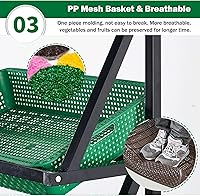 Vista 5 de Shelves 4/5 Tier Commercial Supermarket Fruit Rack Vegetable Shelf, Retail Display Rack, Large Capacity Snack Storage Basket for Pantry/Retail