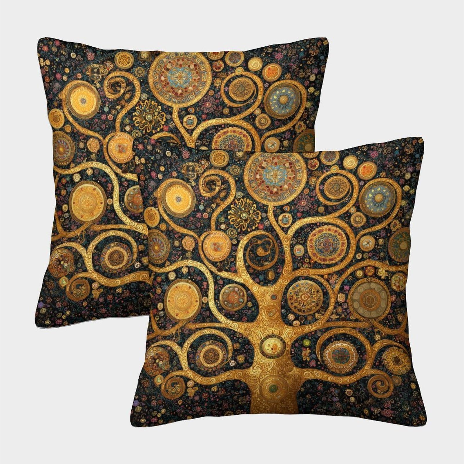 kaiyun 2 Pack 40x40cm Pillow Cases,Tree of Life Decorative 3D Printed Cushion Cover,sofa Bed Decorative Cushions