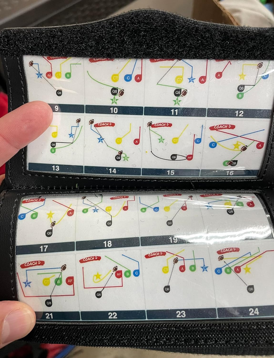 Youth Play Wristbands - Call Plays and Win Games - Flag or Tackle Football QB Coach - Playbook Wrist Bands Football Equipment (5 or 10 Packs)