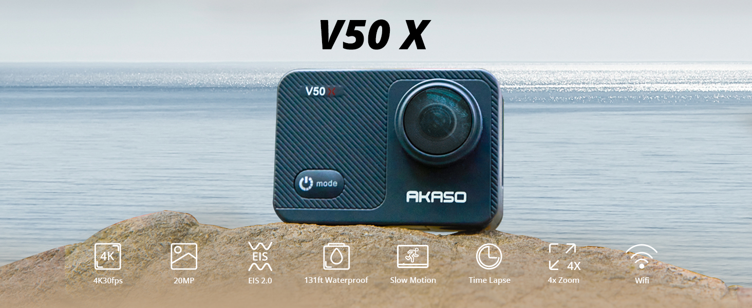 Amazon.com : AKASO V50X Native 4K30fps WiFi Action Camera with EIS