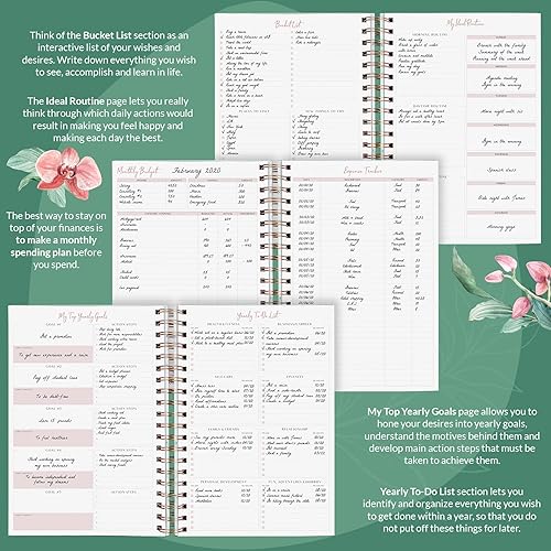 Miniatura 5 de PLANBERRY Agenda semanal grande prémium Planificador de vida y presupuesto sin fecha Organizador y diario de productividad, 8 x 10.4 pulgadas
