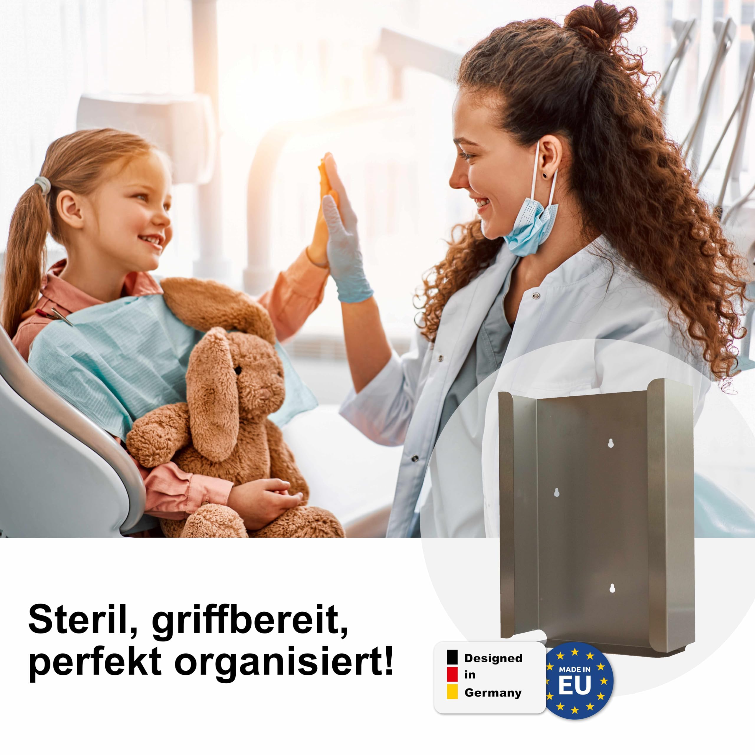 Generisch Wandhalterung für Handschuhe Handschuh Halter Handschuhspender für Einmalhandschuhe Nitrilhandschuhe (für 3 Boxen) - Edelstahl Handschuhhalter - Handschuh Halterung für Einweghandschuhe