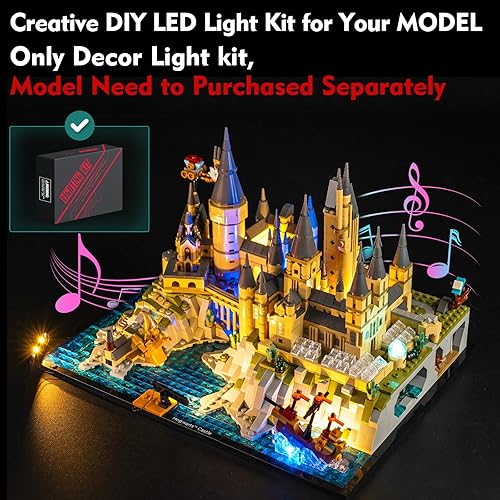 Miniatura 3 de VONADO Kit de luces LED para Lego Harry Potter Hogwarts Castle and Grounds 76419, versión musical, juego de iluminación creativa, accesorios