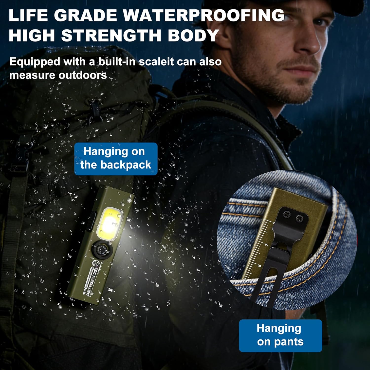 Flat Handheld Flashlights, Compact Multi-Mode Pocket LED Flashlight, Outdoor Work Light Clip Light with Magnetic Base, Mini Handheld Flashlight Outdoor Flashlights, for Everyday Carry & Travel