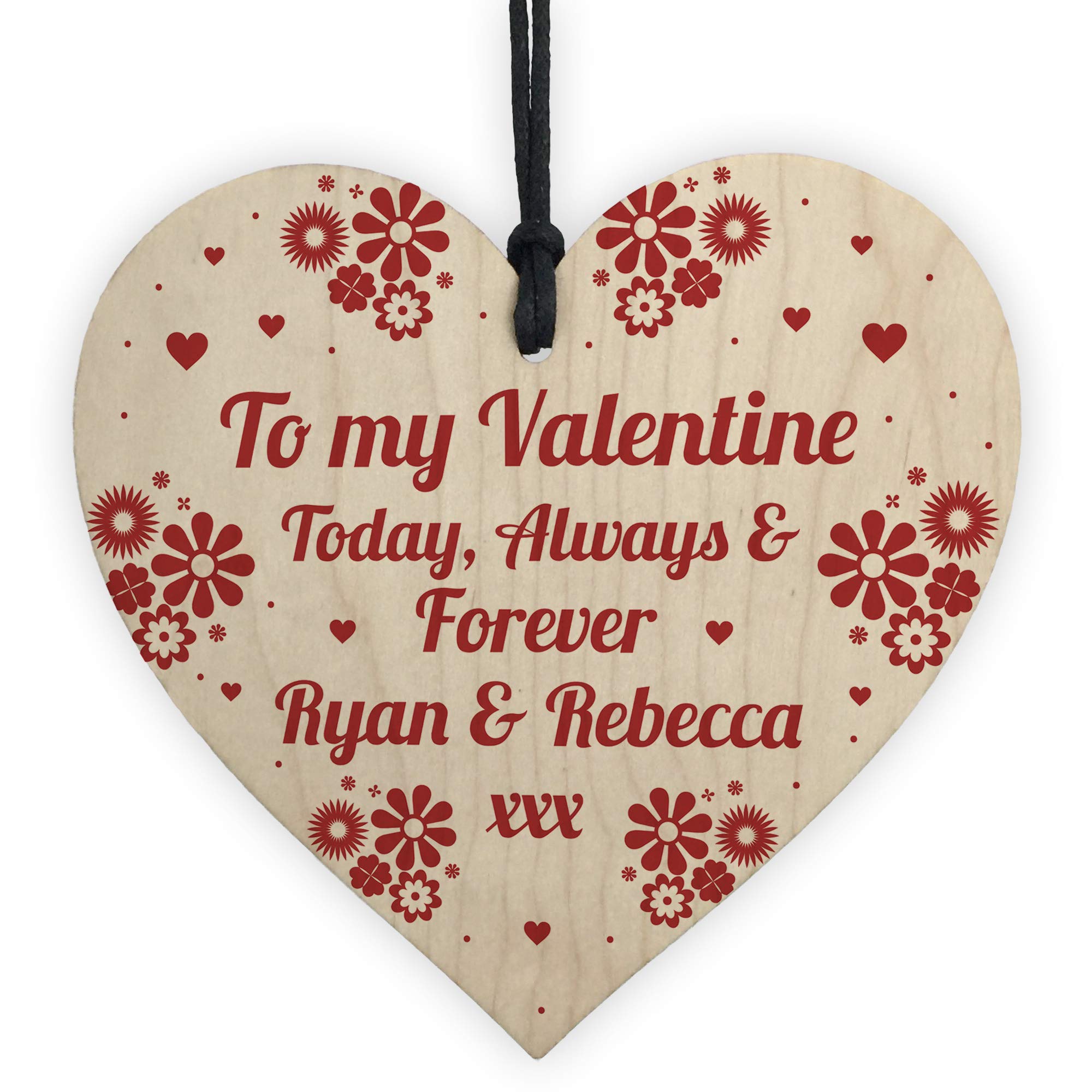 To My Valentine Wooden Heart Valentines Gift For Husband Wife Personalised Keepsake Plaque