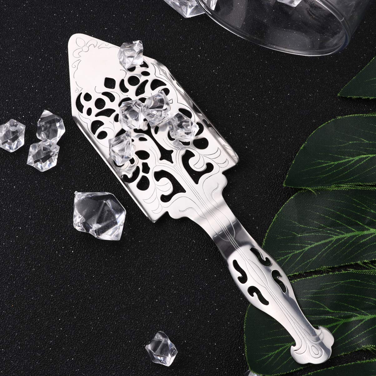 KICHOUSE Filter Spoon Stainless Steel Ice Strainer Colander Spoon Bar Strainer Square Sugar Ladle Kitchen Utensil