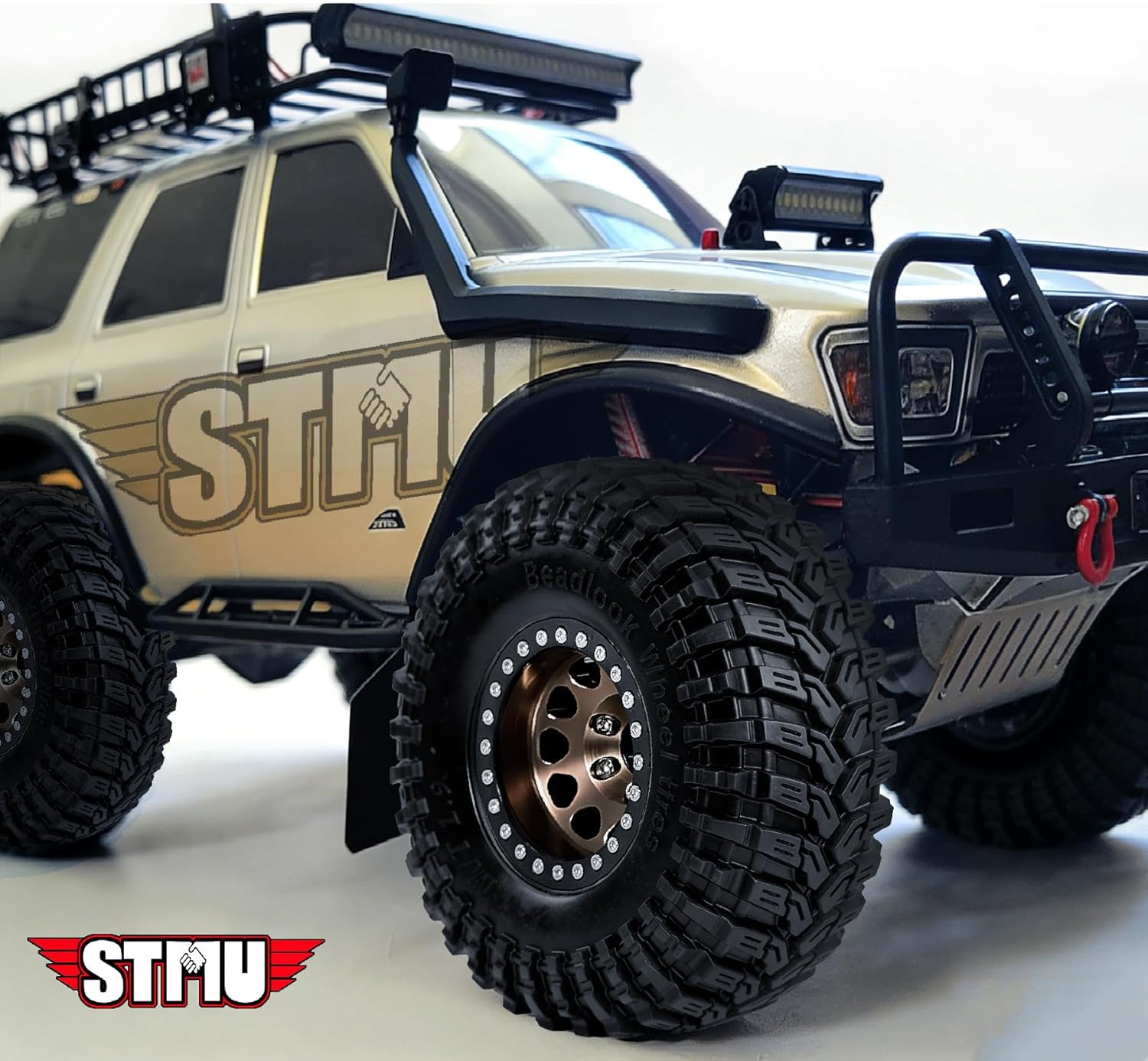 4PCS 1.9 Crawler Swamp Rubber Tires OD 4.53" for FCX10 Axial SCX10 Pro SCX10 UTB18 TRX4 Redcat Gen8 7VS4-10 1/10 RC Crawler Car (1.9)