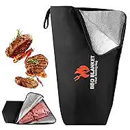 BANGIE BBQ Blanket for Resting Meat, Seamless Leakproof Smoker Bag, Insulated Meat Resting Bag for Large Brisket & Turkey, Grease-Resistant Smoker Accessories Gift for Men Dad Husband, 21in (Black)