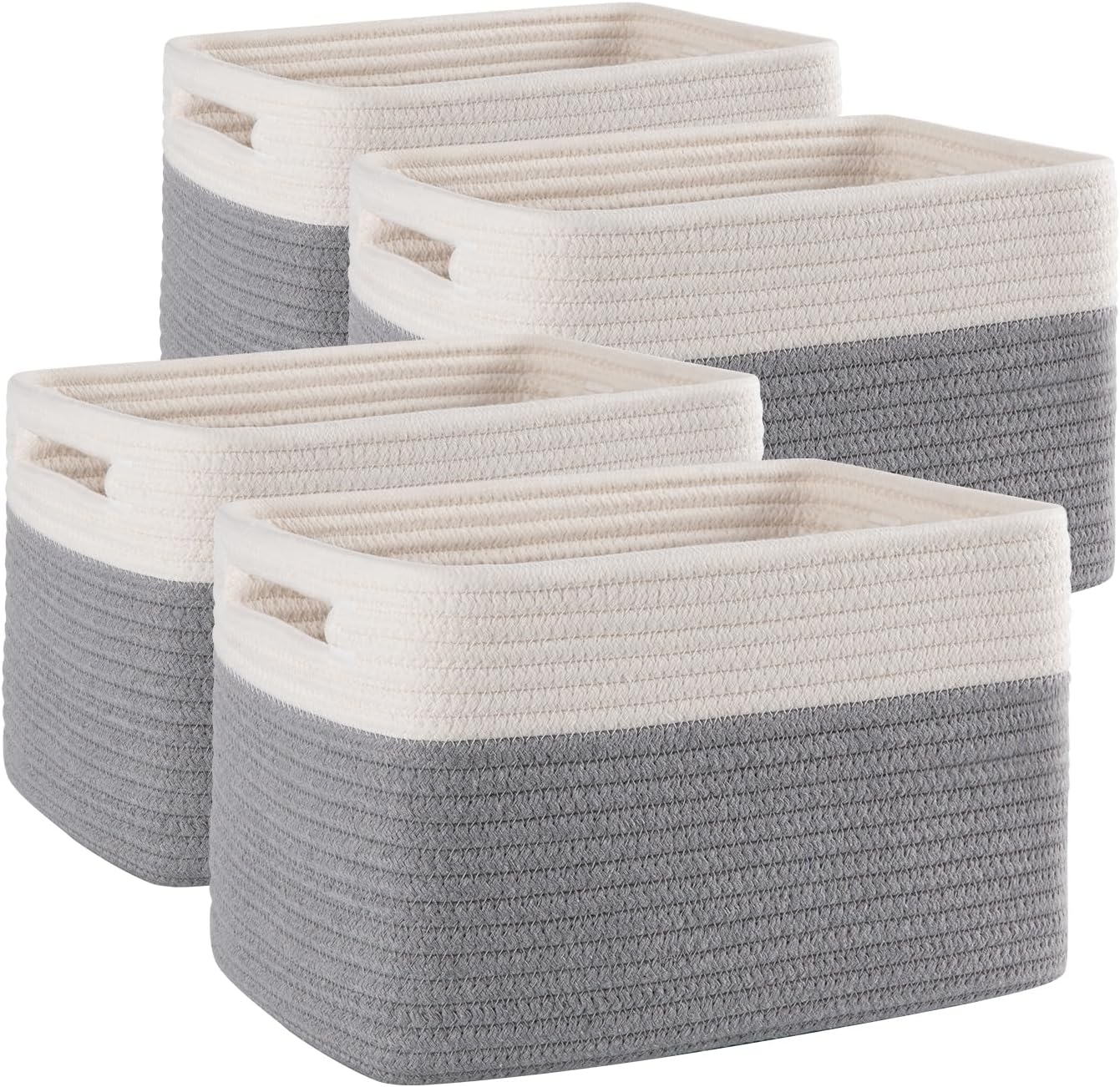 2 Pack Storage Baskets & 4 Pack Storage Baskets for Organizing (Set of 2)