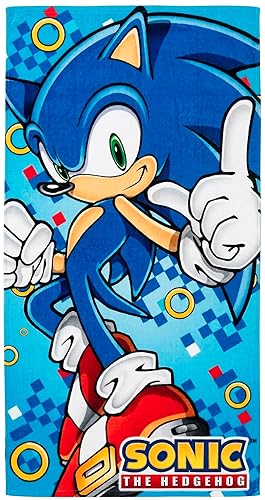 Clondo Telo Mare Bambini Per Sonic Fan - Microfibra Morbida