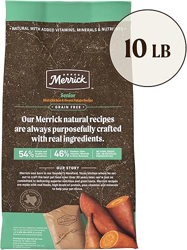 Miniatura 6 de Merrick Alimento seco para perros mayores con carne real, 10 libras (paquete de 1)