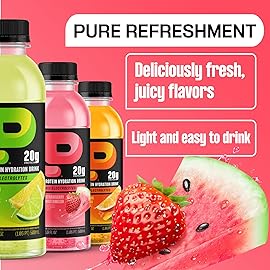 Protein2o Hydration Drink - 2-in-1 Liquid Clear Whey Protein Isolate and Electrolyte Drink - 20g Protein, Vitamins B5, B6 - Post-Workout Recovery - 16.9 Fl Oz - 12 Count Strawberry Watermelon