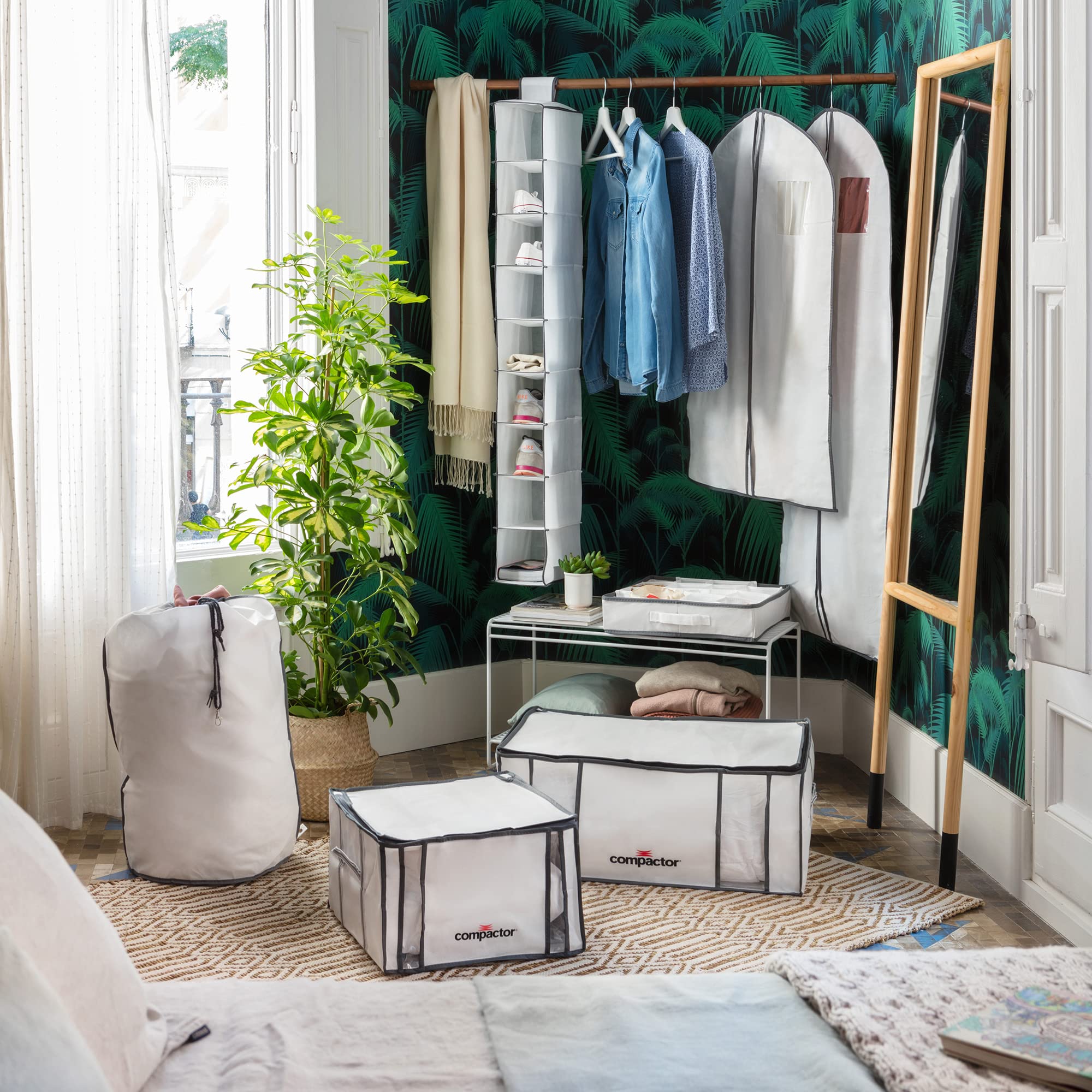Compactor - Lot de 2 housses de rangement sous vide - Très grande capacité XXL - Blanches - Compression couettes oreillers vêtements - Rangement armoire