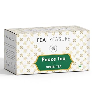 Tea Treasure Jasmine Green Tea 25 Tea Bag, Antioxidant-Rich Detox Infusion for Stress Relief, Wellness & Relaxation