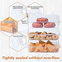 Vista 4 de MANSHU 100 recipientes de plástico transparente para llevar, recipiente desechable de postre con tapa, para ensaladas, pasta, sándwiches