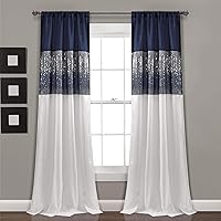 Vista 7 de Lush Décor Panel de cielo nocturno para sala de estar, dormitorio, comedor (cortina individual), 84 "x 42", gris y negro