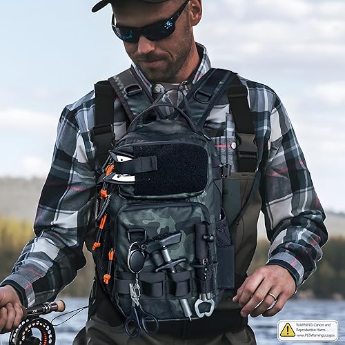 Miniatura 6 de THKFISH Mochila de Pesca con Soporte para Caña, Kit de Herramientas de Pesca, Bolsa Resistente al Agua con Kit de Señuelos de Pesca, Caja de