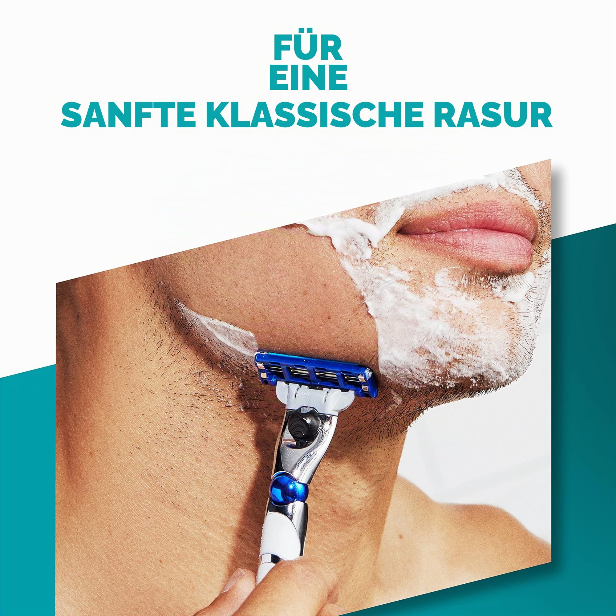 Gillette Mach3 Turbo Ersatz-Rasierklingen für Herren, 3 Klingen, 16 Ersatzklingen