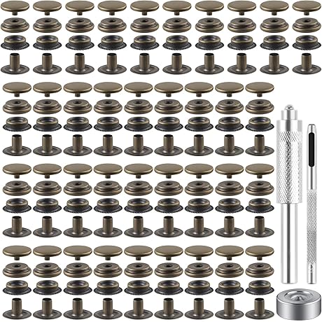 40-Piece Snap Fastener Kit with Leather Snap Fasteners for DIY Projects