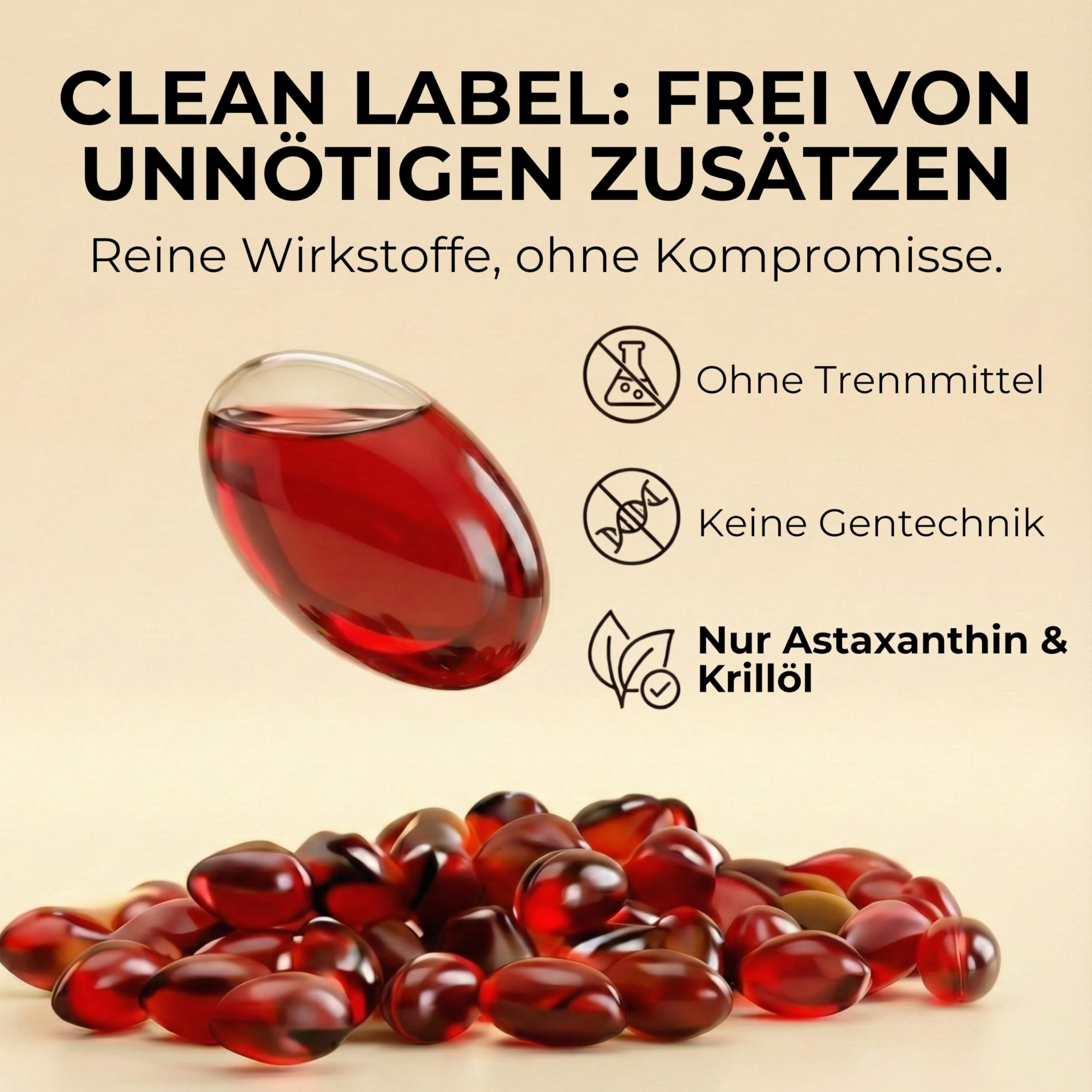 marble® Astaxanthin 12 mg + Krillöl, 120 Softgel-Kapseln – 4 Monatsvorrat – Astaxanthin hochdosiert aus Haematococcus Pluvialis Alge – laborgeprüft, Made in Germany – 30 Tage risikofrei testen