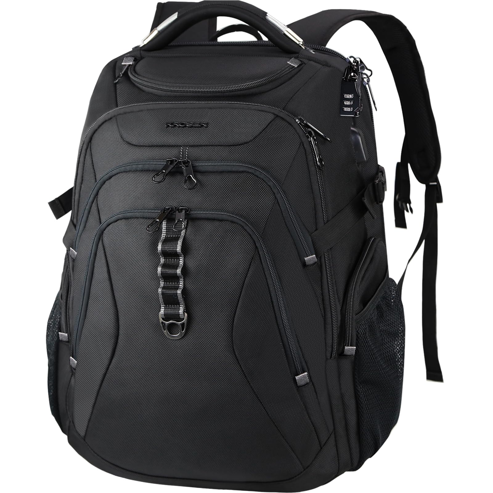 KROSER Travel Laptop Backpack 18.4 Inch XXXL Gaming Backpack with Hard Shell Saferoom RFID Pockets Water-Repellent Business College Daypack Stylish Laptop Bag for Men/Women-Black