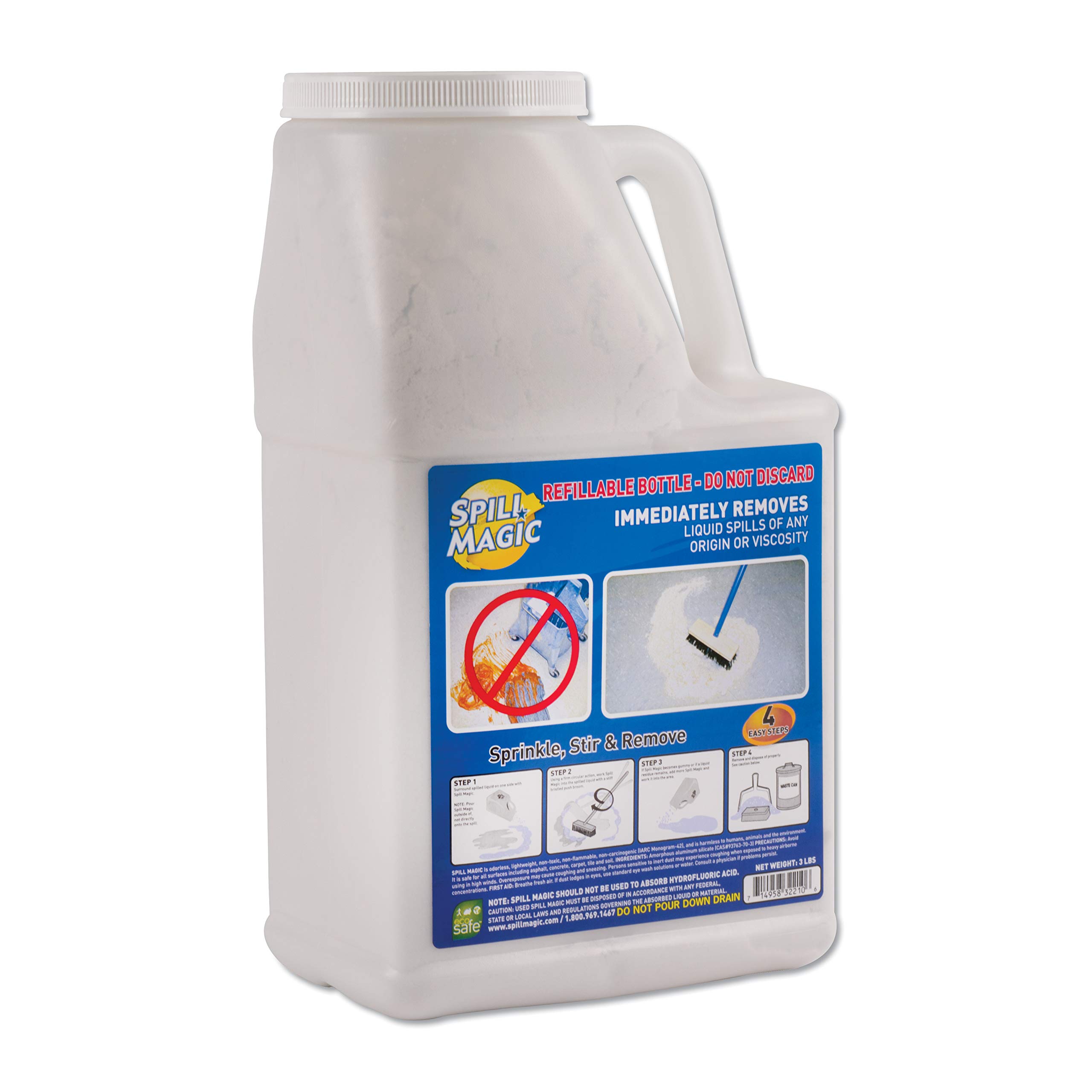 Spill Magic SM202DB Sorbent, 3 lbs, Bottle