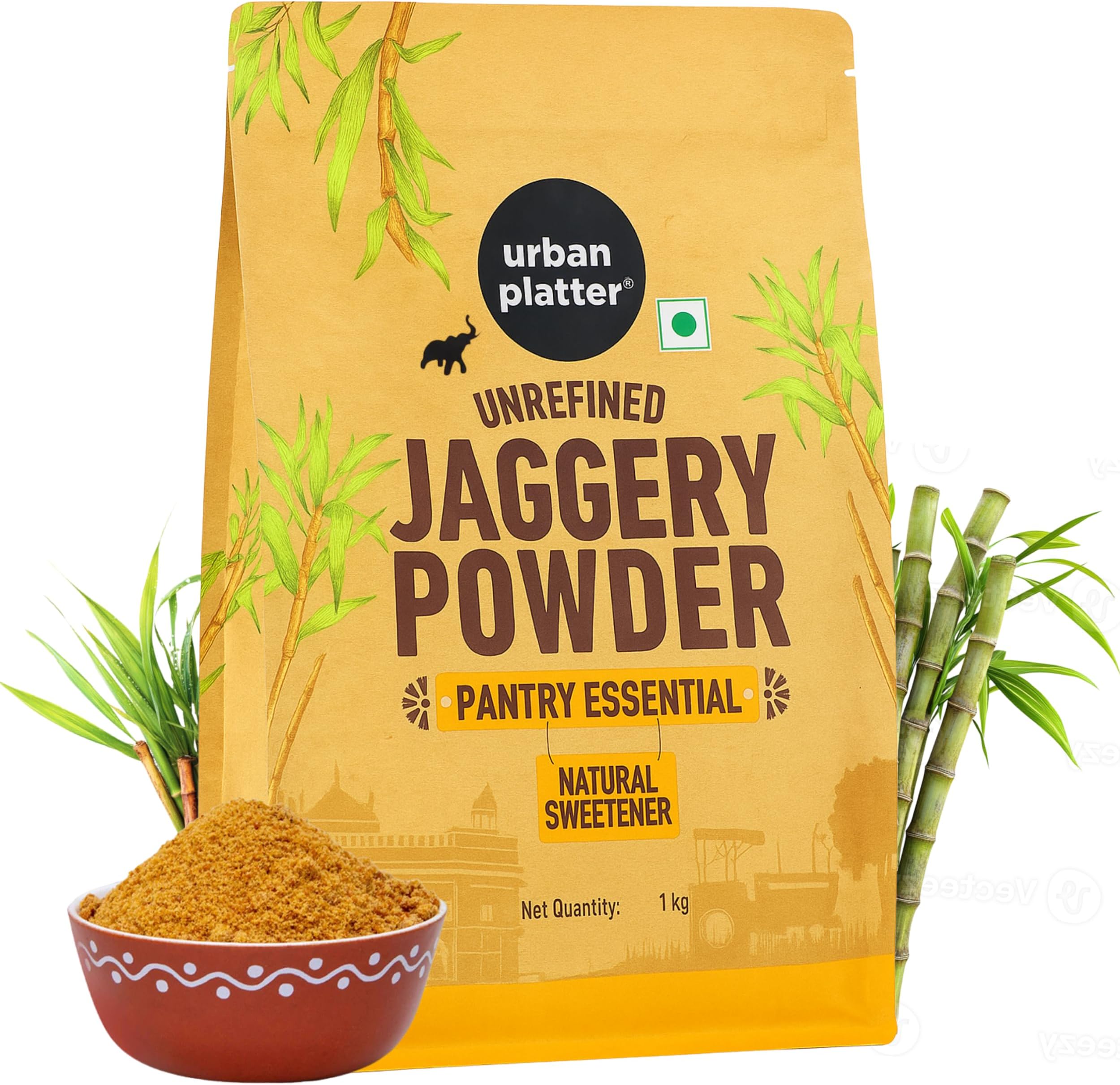 Jaggery Powder, 1Kg / 35.2oz [Pure, Natural & Chemical Free]