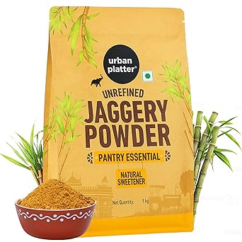 Urban Platter Jaggery Powder | 35.27 Oz 1kg | Natural & Unrefined Sweetener | Desi Gur Powder | Healthy Sugar Substitute for Tea, Coffee, Baking & Indian Sweets
