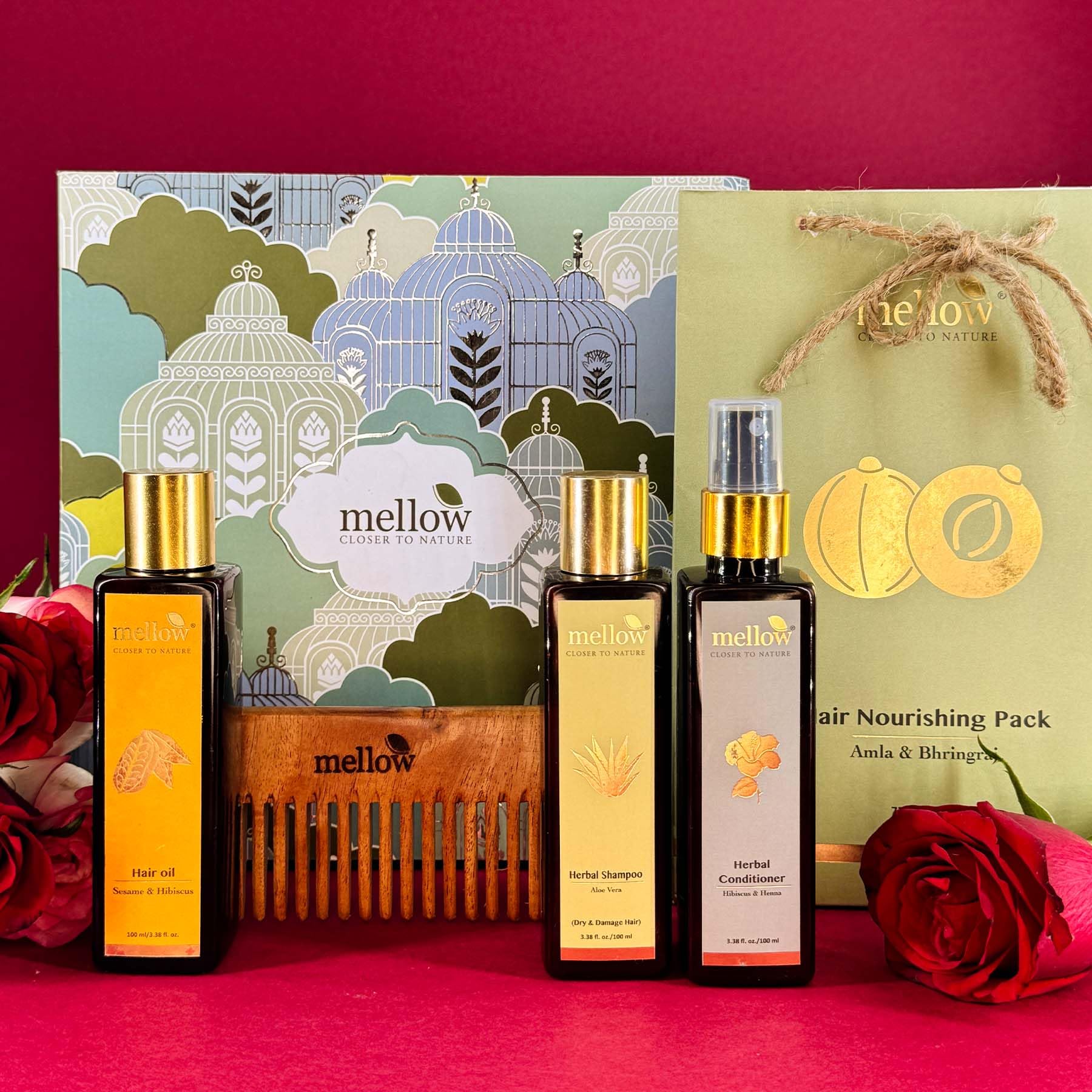 Mellow Anti Hairfall Valentine Giftset for Boyfriend/Girlfriend/Husband/Wife | Premium & Luxurious Gift Box | Giftset for All Special Occasions | For All Skin Types | 100% Natural & Timeless Ayurvedic Skin, Body & Haircare Giftset | Ayush Certified-image-13