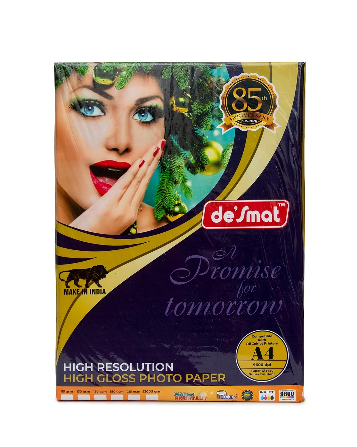 Desmat Glossy Photo Paper for Inkjet Printers A4, 50 Sheets, 150 GSM