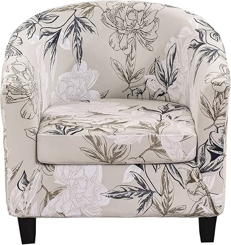 KRFOONN Club Chair Slipcover 2 Piece Stretch Round Barrel Chair