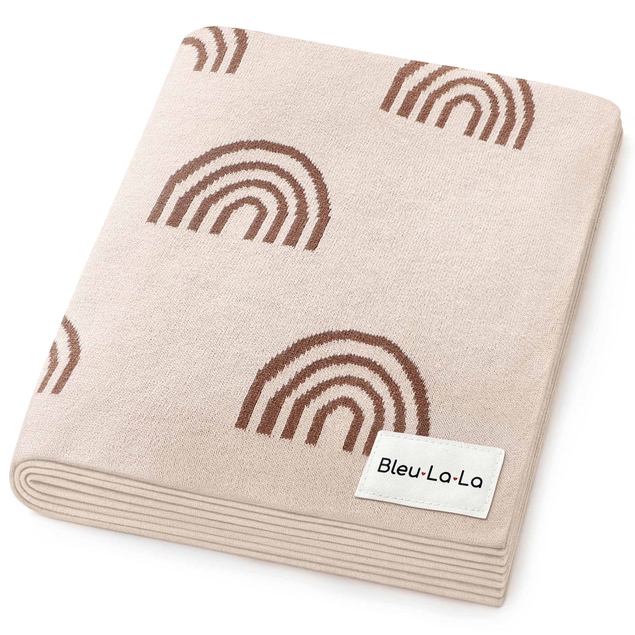 Baby Blanket for Girls and Boys - 100% Cotton Buttery Soft Cozy Receiving Swaddle Stroller Blanket for Shower Gift Registry for Newborns, Infants, Toddlers (Rainbow - Taupe)
