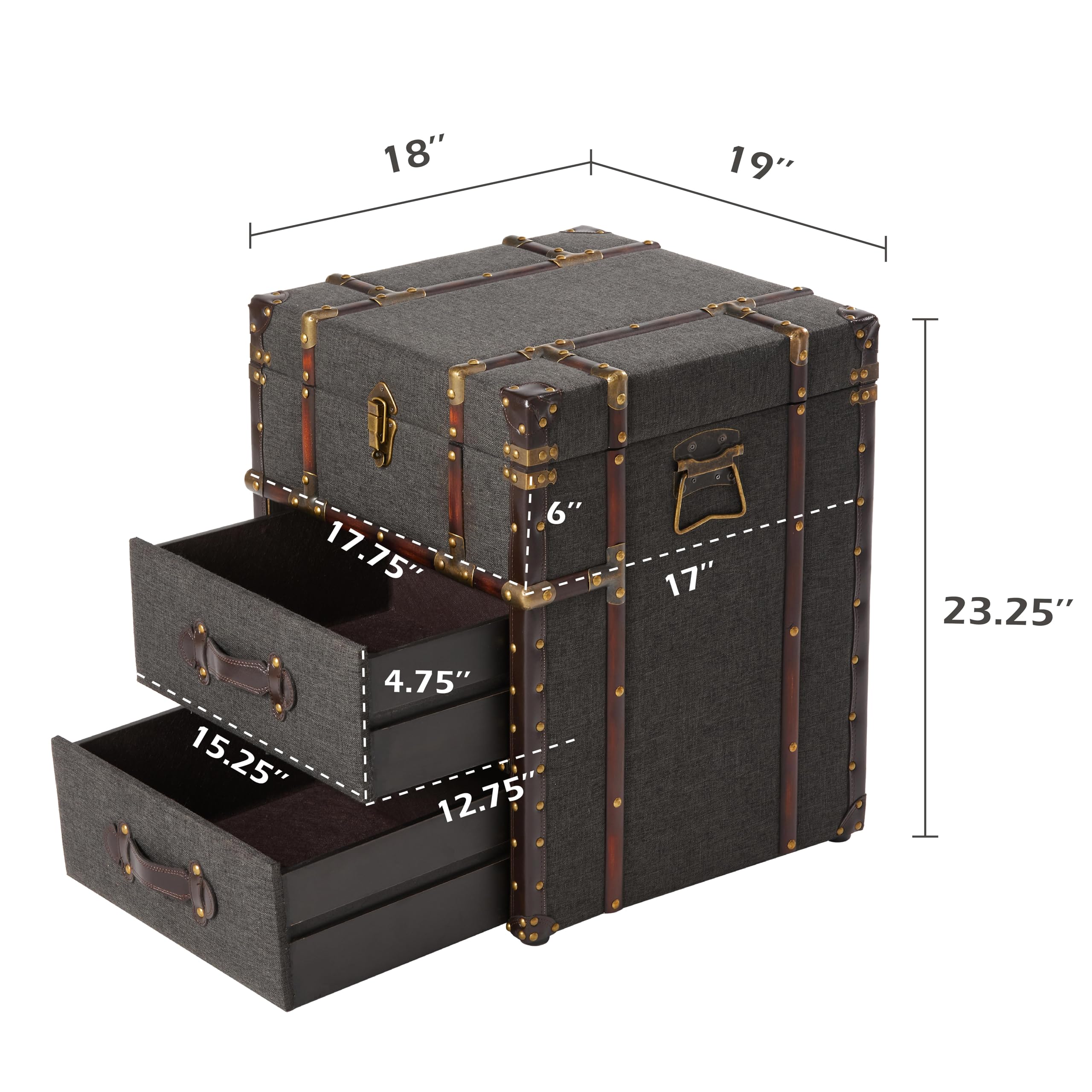 Amazon.com: LONYKE Vintage Linen Storage Chest Accent End Side