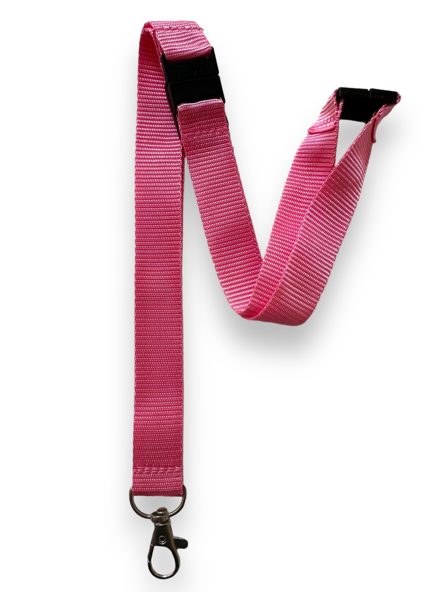 PAC Supplies Global Eco-Friendly Recycled PET Lanyard With 3 Point Breakaway Safety Clip (10, Pink)
