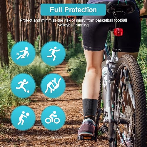 Miniatura 8 de Tobillera para tendinitis de Aquiles, manga envolvente de tobillo con doble correa de compresión para tobillo para deportes, protege la recuperación