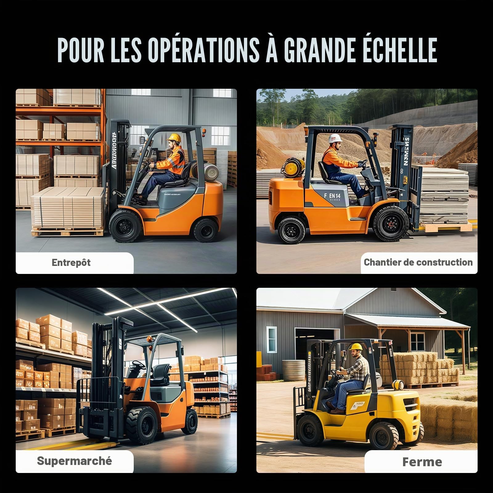 VEVOR Rallonges de Fourches à Palette 1520x115 mm Extensions de Fourche pour Chariot Élévateur Industriel 1 Paire Acier au Carbone Robuste pour Déplacer et Transporter Charges Volumineux Lourds, Jaune