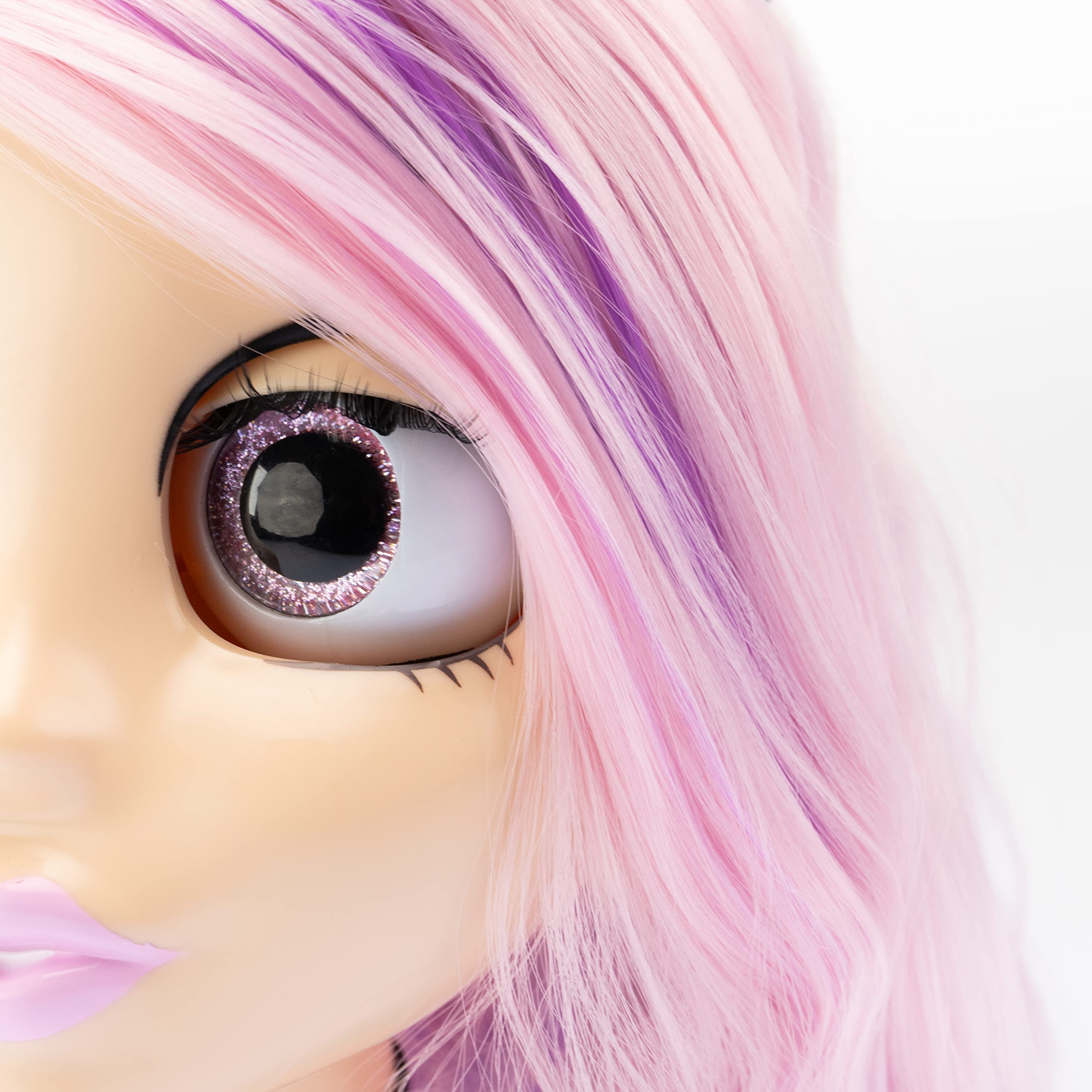 Nice Group - Influencer Make Up Doll, Testa da Truccare e Pettinare con Occhi cambia Colore per Bambine