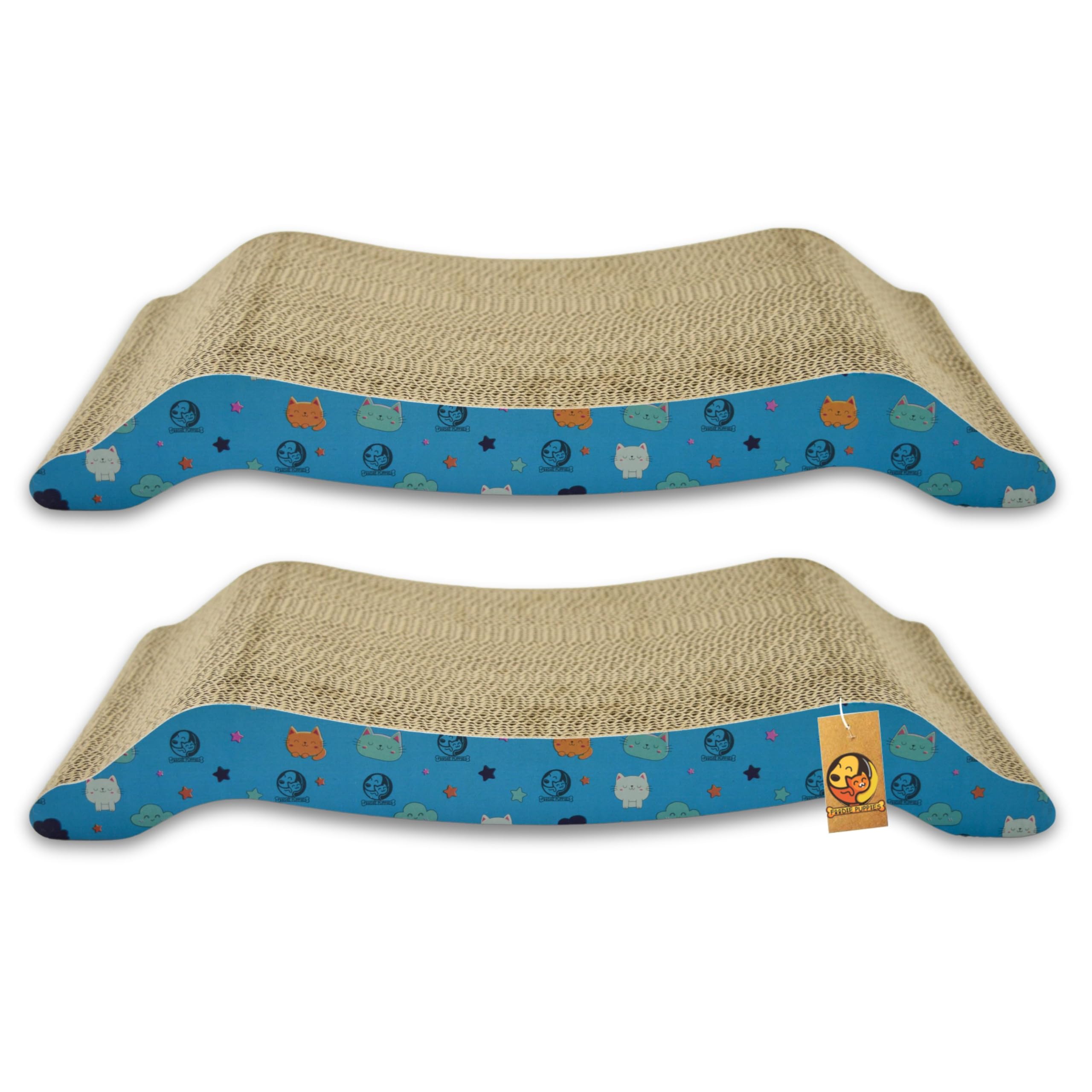 Foodie Puppies Cat Scratching Pad with Catnip, Corrugated Cat Scratcher Cardboard for Indoor Cats, Kitten for Furniture Protection, Durable Texture Design (Bridge, Pack of 2) (B0C7N42PW7) Amazon Price History, Amazon Price Tracker