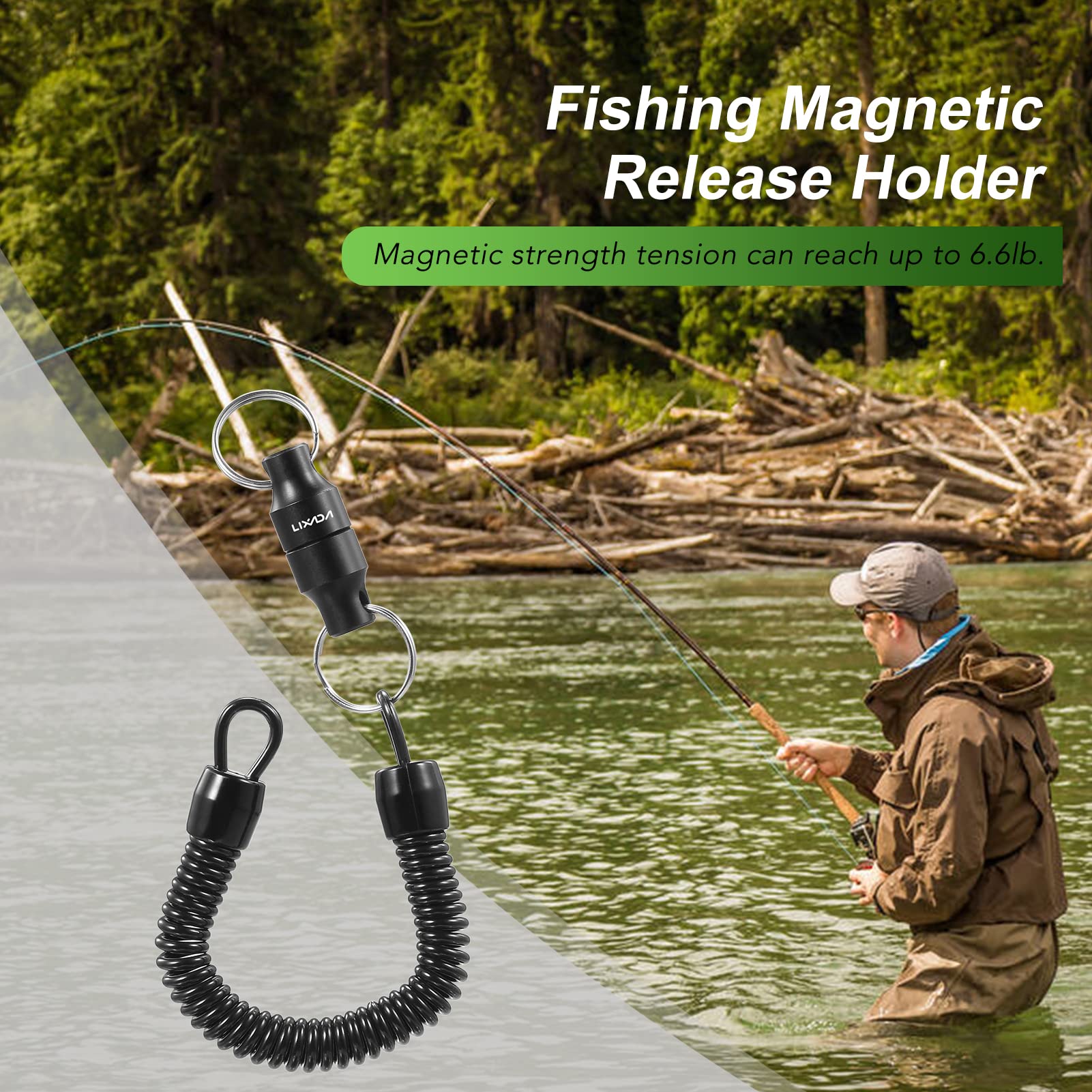 Lixada Magnetic Net Release Holder Fishing Zinger Retractors Fly