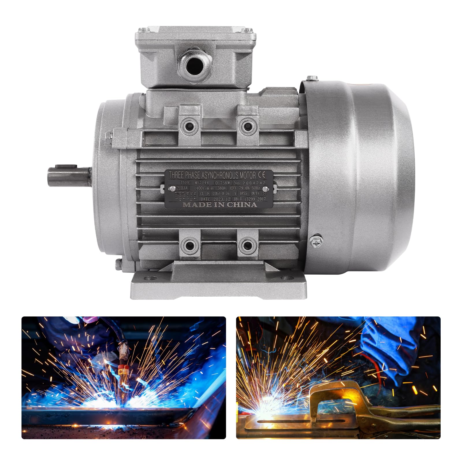 Motor eléctrico YUNRUX de 3 fases, motor de corriente asíncrono, 2800 U/min, motor de 1,5 kW, 380 V, motor industrial B3