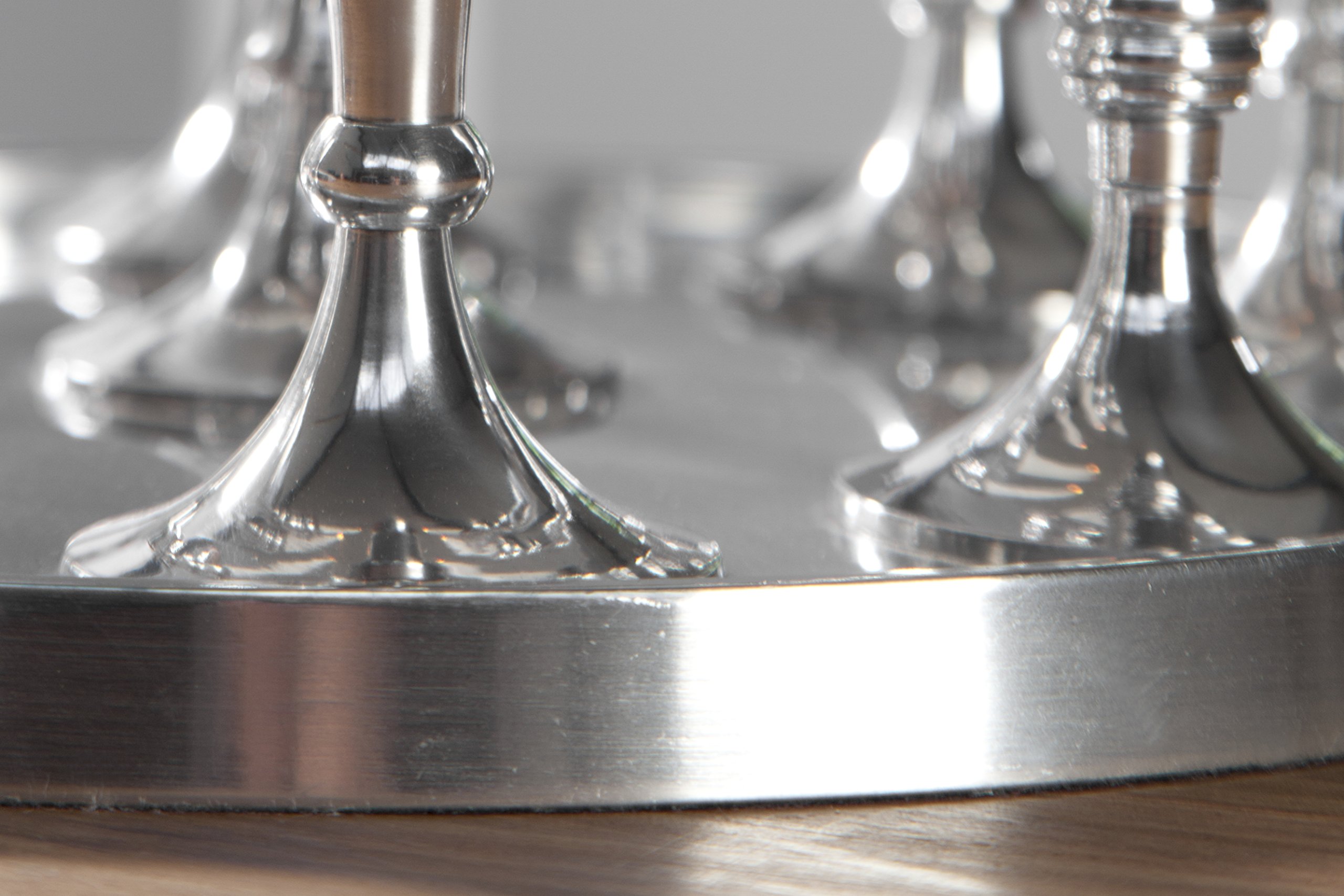 Kerzenständer MODERN BAROCK 30cm - Silber - Metall Aluminium 9 Kerzen